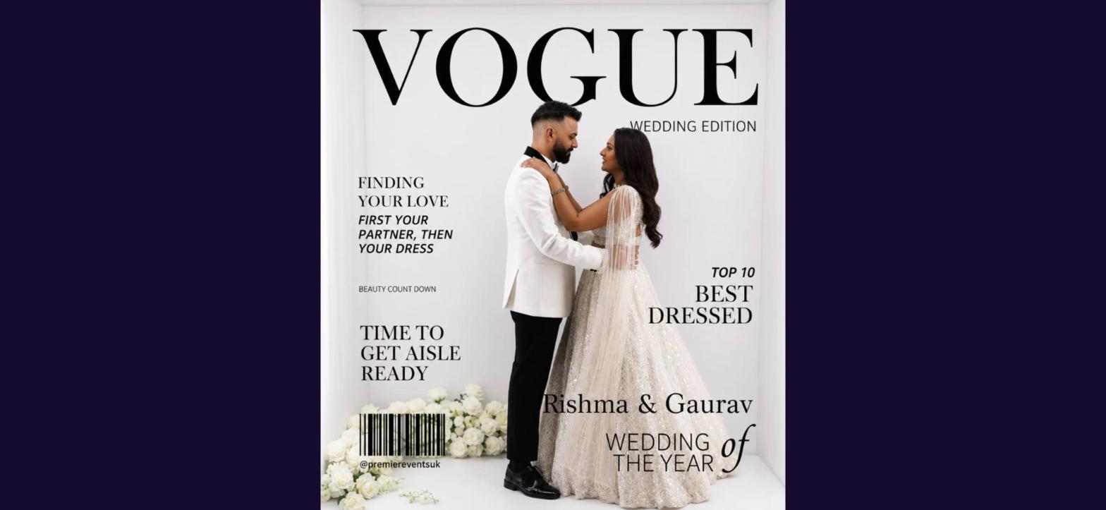 Sample wedding edition magazine cover photo booth design
